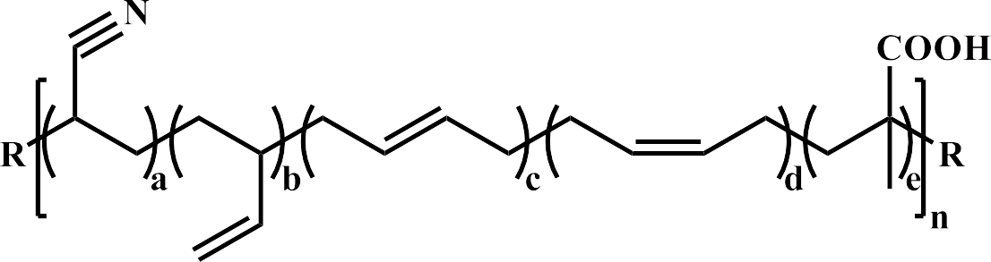 新型羧基液體丁腈橡膠結(jié)構(gòu)式